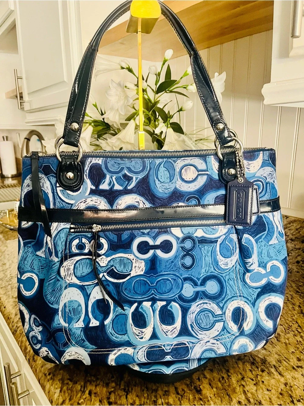 EUC Coach Poppy Signature Pop C Denim Glam Tote bag Three Hangtags C122019881 - Picture 10 of 15
